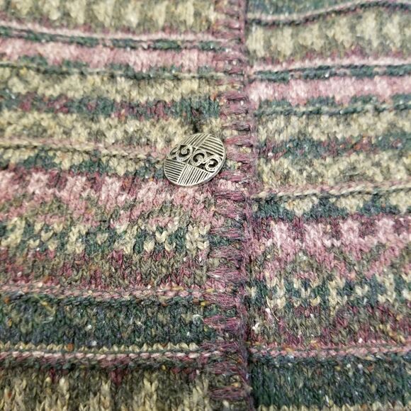 Alps fair isle Sweater Womens Cardigan Sz M Wool Button up USA Vintage - Picture 8 of 11